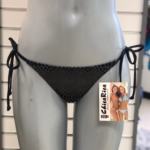 Chica Rica black and taupe animal print bikini size small - Picture 4 of 5
